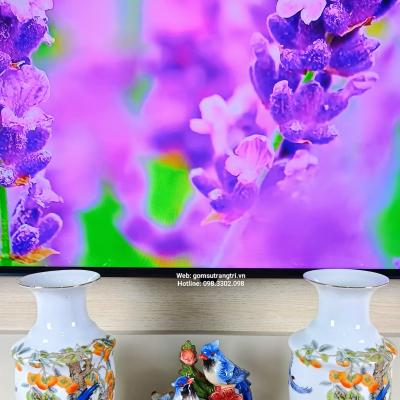 Cặp Bình Sứ Họa Tiết Hỷ Sự Đa Đa - Sản phẩm Bình Cắm Hoa Cao Cấp